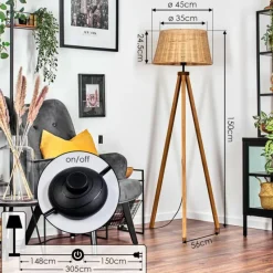 Luminaires Scandinaves-hofstein Cavaca Lampadaire Écru, 1 lumière