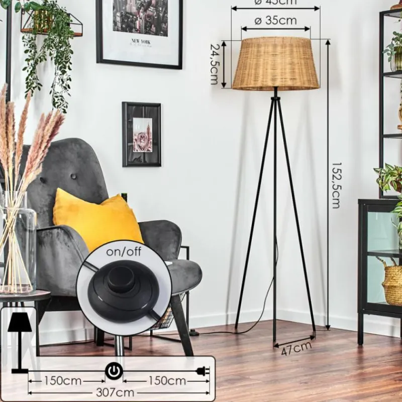 Luminaires Scandinaves-hofstein Cavaca Lampadaire Écru, 1 lumière