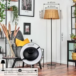 hofstein Cavaca Lampadaire Écru, 1 lumière