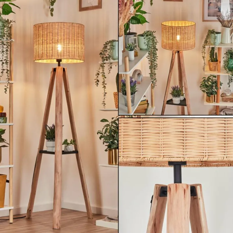 Luminaires Scandinaves-hofstein Cavaca Lampadaire Écru, Noir, 1 lumière