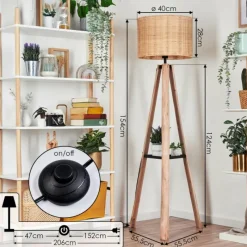 Luminaires Scandinaves-hofstein Cavaca Lampadaire Écru, Noir, 1 lumière