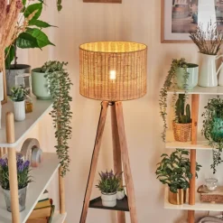 Luminaires Scandinaves-hofstein Cavaca Lampadaire Écru, Noir, 1 lumière