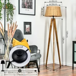 Luminaires Scandinaves-hofstein Cavaca Lampadaire Écru, Noir, 1 lumière