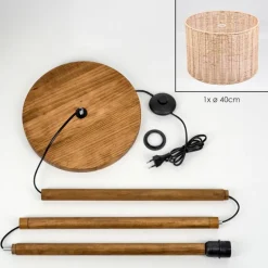 Luminaires Scandinaves-hofstein Cavaca Lampadaire Écru, Noir, 1 lumière