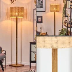 Luminaires Scandinaves-hofstein Cavaca Lampadaire Écru, Noir, 1 lumière