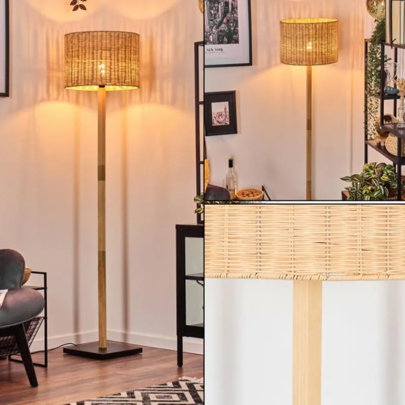 Luminaires Scandinaves-hofstein Cavaca Lampadaire Écru, Noir, 1 lumière