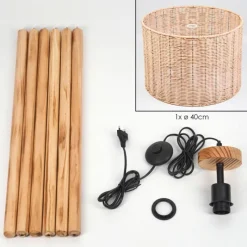 Luminaires Scandinaves-hofstein Cavaca Lampadaire Écru, Noir, 1 lumière