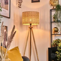 Luminaires Scandinaves-hofstein Cavaca Lampadaire Écru, Noir, 1 lumière