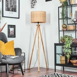 Luminaires Scandinaves-hofstein Cavaca Lampadaire Écru, Noir, 1 lumière