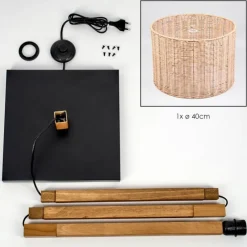 Luminaires Scandinaves-hofstein Cavaca Lampadaire Écru, Noir, 1 lumière