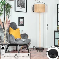 Luminaires Scandinaves-hofstein Cavaca Lampadaire Écru, Noir, 1 lumière