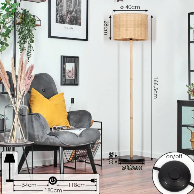 Luminaires Scandinaves-hofstein Cavaca Lampadaire Écru, Noir, 1 lumière