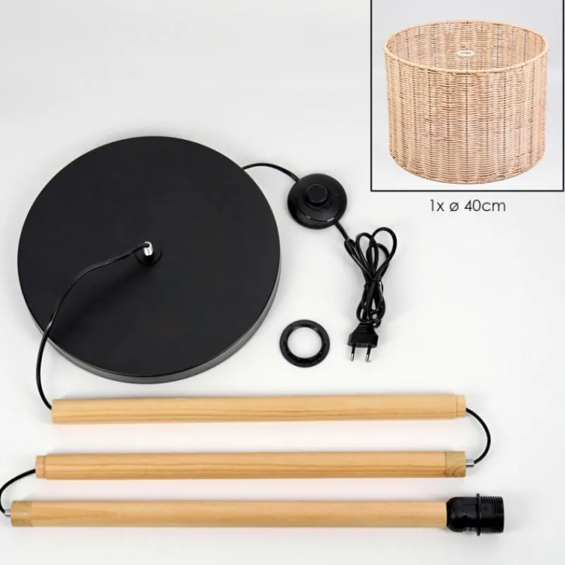 Luminaires Scandinaves-hofstein Cavaca Lampadaire Écru, Noir, 1 lumière
