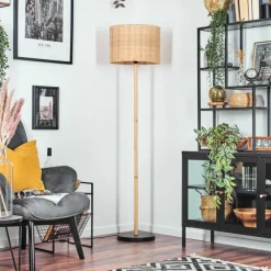 Luminaires Scandinaves-hofstein Cavaca Lampadaire Écru, Noir, 1 lumière