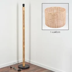 Luminaires Scandinaves-hofstein Cavaca Lampadaire Écru, Noir, 1 lumière