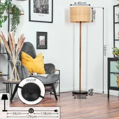 Luminaires Scandinaves-hofstein Cavaca Lampadaire Écru, Noir, 1 lumière