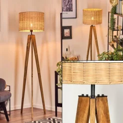 hofstein Cavaca Lampadaire, Liseuse Écru, Noir, 1 lumière