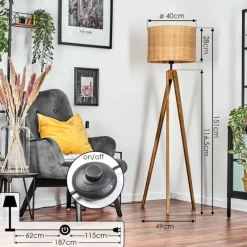 hofstein Cavaca Lampadaire, Liseuse Écru, 1 lumière