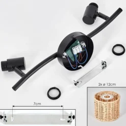 Luminaires Scandinaves-hofstein Cavaca Plafonnier Noir, 2 lumières