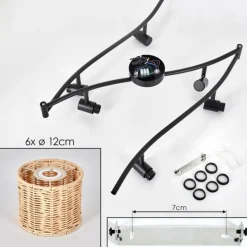 hofstein Cavaca Plafonnier Noir, 6 lumières