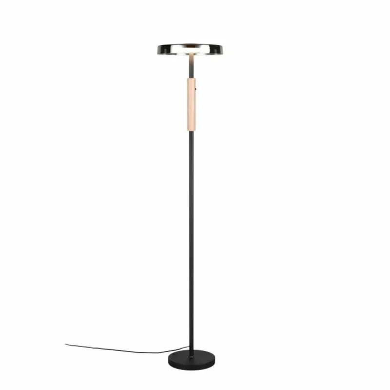 Suspension Verre Fumé-Luminaires Trio Celeste Lampadaire LED Noir, 1 lumière