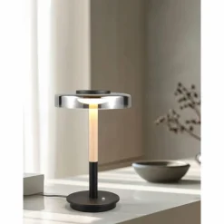 Suspension Verre Fumé-Luminaires Trio Celeste Lampe à poser LED Noir, 1 lumière