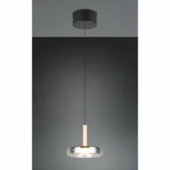 Suspension Verre Fumé-Luminaires Trio Celeste Suspension LED Noir, 1 lumière