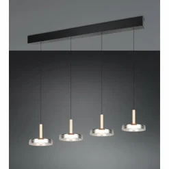 Suspension Verre Fumé-Luminaires Trio Celeste Suspension LED Noir, 1 lumière