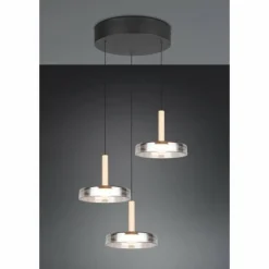 Suspension Verre Fumé-Luminaires Trio Celeste Suspension LED Noir, 1 lumière