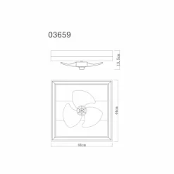 Luminaires Globo Lighting Celinata Ventilateur de plafond lumineux LED Noir, 1 lumière, Télécommandes