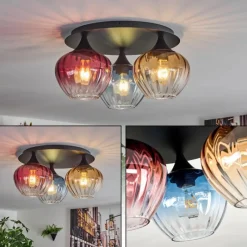 hofstein Cem Plafonnier Bleu, Jaune, Clair, Rouge, 3 lumières