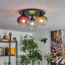 hofstein Cem Plafonnier Bleu, Jaune, Clair, Rouge, 3 lumières