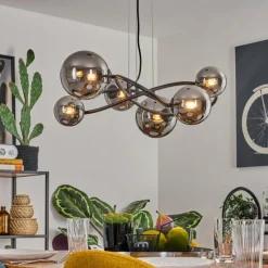 hofstein Chariton Suspension Noir, 6 lumières