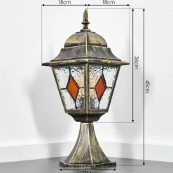 Luminaires Rustiques-hofstein Chatelain Borne lumineuse, Eclairage de chemin Or, Noir, 1 lumière