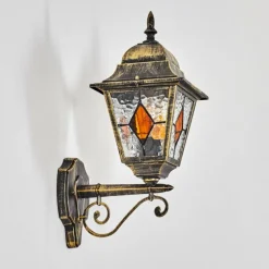 Luminaires Rustiques-hofstein Chatelain Luminaire extérieur, Lampe murale d´extérieur Or, Noir, 1 lumière