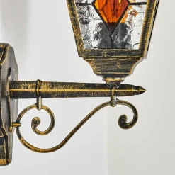 Luminaires Rustiques-hofstein Chatelain Luminaire extérieur, Lampe murale d´extérieur Or, Noir, 1 lumière