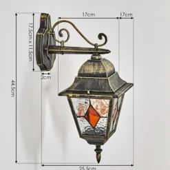 Luminaires Rustiques-hofstein Chatelain Luminaire extérieur, Lampe murale d´extérieur Or, Noir, 1 lumière