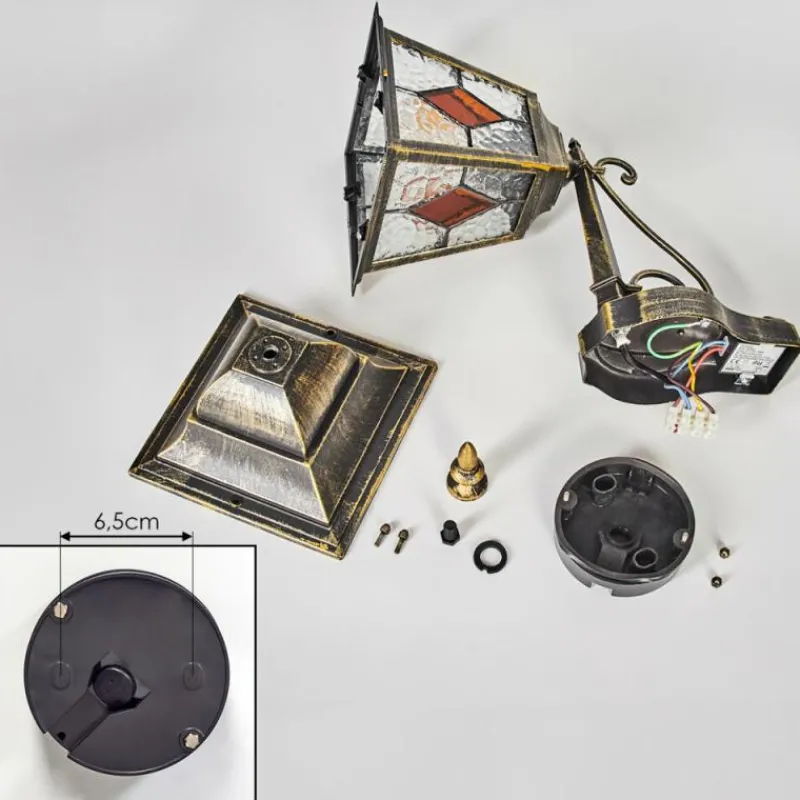 Luminaires Rustiques-hofstein Chatelain Luminaire extérieur, Lampe murale d´extérieur Or, Noir, 1 lumière, Détecteur de mouvement