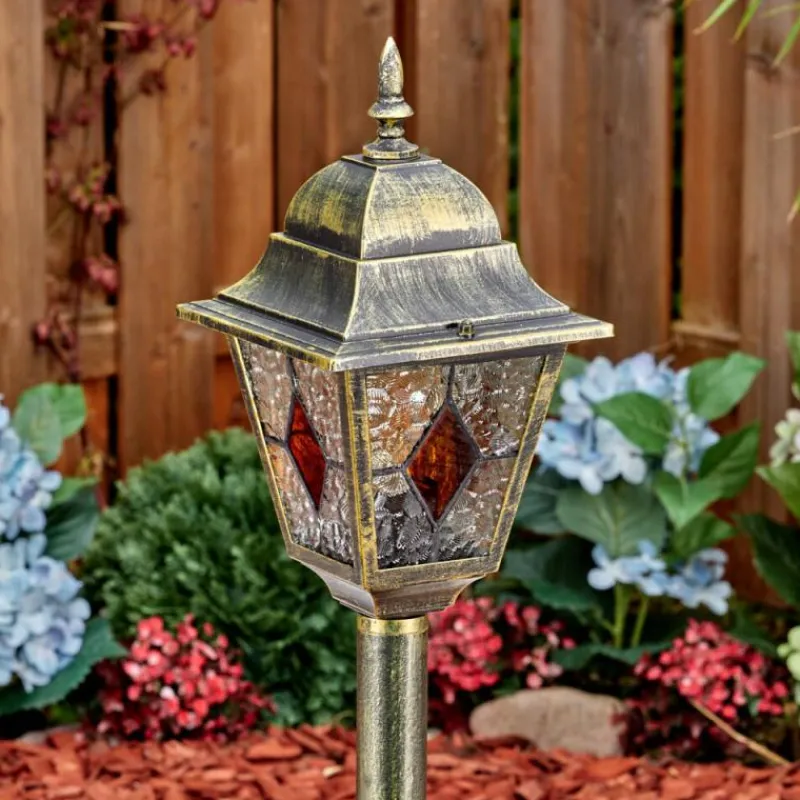 Luminaires Rustiques-hofstein Chatelain Luminaire extérieur, Eclairage de chemin Or, Noir, 1 lumière