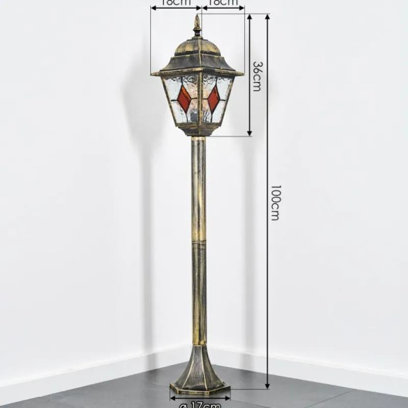 Luminaires Rustiques-hofstein Chatelain Luminaire extérieur, Eclairage de chemin Or, Noir, 1 lumière