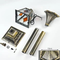 Luminaires Rustiques-hofstein Chatelain Luminaire extérieur, Eclairage de chemin Or, Noir, 1 lumière