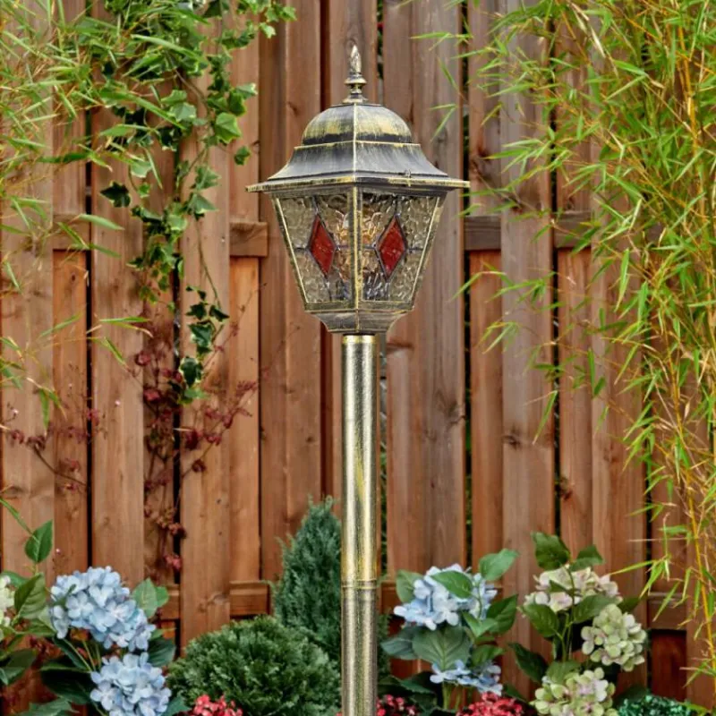 Luminaires Rustiques-hofstein Chatelain Luminaire extérieur, Eclairage de chemin Or, Noir, 1 lumière