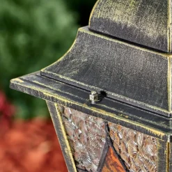 Luminaires Rustiques-hofstein Chatelain Luminaire extérieur, Eclairage de chemin Or, Noir, 1 lumière, Détecteur de mouvement