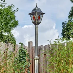 Luminaires Rustiques-hofstein Chatelain Luminaire extérieur, Réverbère, Eclairage de chemin Or, Noir, 1 lumière