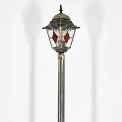 Luminaires Rustiques-hofstein Chatelain Luminaire extérieur, Réverbère, Eclairage de chemin Or, Noir, 1 lumière