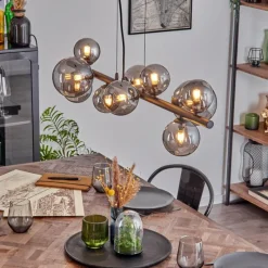 hofstein Chehalis Boule lumineuse, Suspension Fumé, 10 lumières