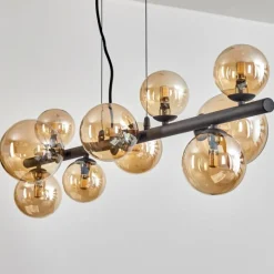 hofstein Chehalis Boule lumineuse, Suspension Ambre, 10 lumières