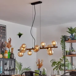 hofstein Chehalis Boule lumineuse, Suspension Ambre, 10 lumières