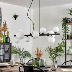 hofstein Chehalis Boule lumineuse, Suspension Blanc, 10 lumières