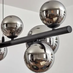 hofstein Chehalis Boule lumineuse, Suspension Chrome, Fumé, 10 lumières